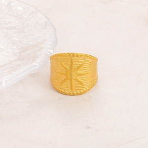 Fashion <b>Rings</b> Stainless Steel 18K Gold Plated Geometric Design For Women Party Jewelry - Product Image 3