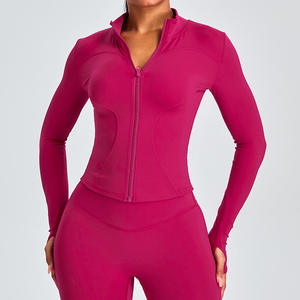 Jaqueta de <span class=keywords><strong>Yoga</strong></span> Slim Fit para Mulheres, Manga Longa com Zíper para Outono e Inverno, Top Esportivo para Emagrecimento - Product Image 1