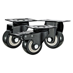 1,5 2 2,5 Zoll leichte Rollen Schwarze PU Quiet Wheels Schwenkbare obere Platte mit Bremse für Büromöbel und kleine Aufbewahrung wagen - Product Image 5