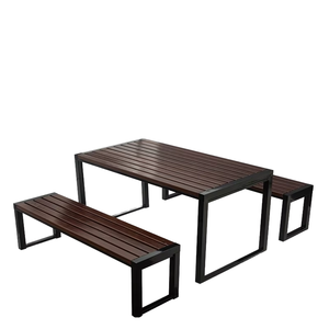 <span class=keywords><strong>Chaise</strong></span> carrée en fer moderne pour parc de loisirs en plein air, cour, <span class=keywords><strong>jardin</strong></span>, balcon, café, <span class=keywords><strong>table</strong></span> et banc combinés - Product Image 1
