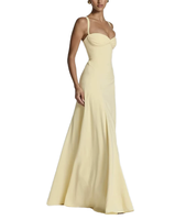 Robes d'été formelles élégantes pour femmes, style sexy, dos nu, en dentelle, fines bretelles, couleur unie, maxi, Nouveautés 2026