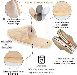 Chaussons d'hôtel en coton biodégradable et recyclable, écologiques, avec semelle en EVA, blancs, doux, personnalisables avec logo brodé - Product Image 6