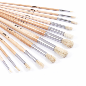 Set di 12 Pennelli Artistici di Diverse Dimensioni con Setole 100% Naturali di Cinghiale per <span class=keywords><strong>Pittura</strong></span> Artistica, <span class=keywords><strong>Pittura</strong></span> Artigianale e Acquerello - Product Image 1