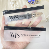 Bracelet de montre en PVC en plastique transparent de haute qualité pochette au détail sac à fermeture éclair Transparent pour emballage de bracelets de montre