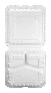 Mineral Filled Hinged MFPP Corner <strong>Lock</strong> Disposable 3 Compartment Food <strong>Container</strong> 8 Inch Plastic Take Out One <strong>Time</strong> Food <strong>Container</strong> - Product Image 3