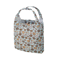 Sacs d'épicerie pliables et réutilisables ECO CHIC, légers, en PE recyclé, imperméables, pliables, motif de dessin animé, fermeture à bouton