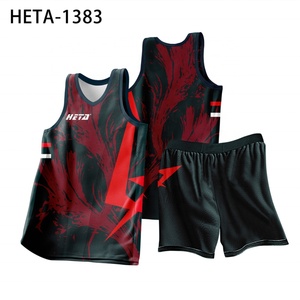 Maillot de basket-ball réversible en polyester personnalisé, nouveau design, séchage rapide, ensemble uniforme de basket-ball en mesh - Product Image 5