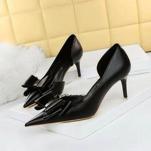 Sandales Papillon - Talon Bas - Talon Haut - Bout Fin - Bout Pointu - Découpes Latérales - Chaussures à Talons Hauts pour Femmes d'Affaires - Product Image 1