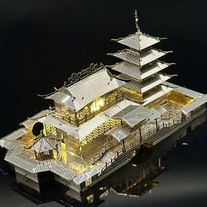 Rompecabezas Metálico 3D Longyuan Pavilion, Juguete de Modelo Hecho a Mano, Regalo, Pequeño Adorno Educativo para Armar, para Niños de 0 a 24 Meses, Menor de 50 cm - Product Image 4