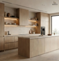 Cuisine modulaire complète et moderne avec finition acrylique et installation murale pour les salles à manger et les centres commerciaux