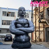 Statue de Buste de Homme Musclé Gonflable Géant Réaliste Personnalisée pour Accessoires de Scène, Grand Accessoire de Personnage de Bodybuilder Gonflable