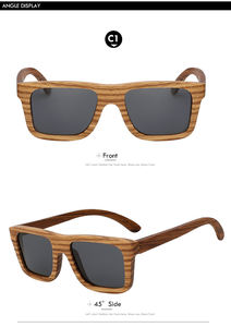 Vuông hợp thời trang sang trọng bằng GỖ Kính mặt trời handmade khung gỗ tùy chỉnh phân cực Kính mát thời trang cho nam giới - Product Image 4