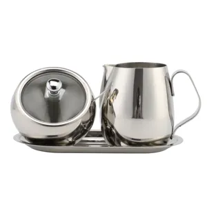Different Shape Large Sugar Bowl Stainless Steel Sugar Bowl With Glass Lid Includes Stainless Steel Spoon Holds 2 cups of Sugar