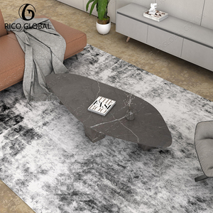 Traditional Grey Marble Coffee <b>Table</b> with <b>Stone</b> <b>Top</b> Minimalist Design for Living Room Home Hotel & Apartment - Product Image 3