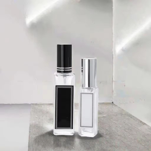 Flacon de parfum rectangulaire en verre pour cosmétiques, 5ml, 10ml, 15ml, avec couvercle en aluminium noir, or, argent, atomiseur de parfum vide, vente en gros - Product Image 2