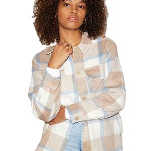 Ropa <span class=keywords><strong>de</strong></span> lana <span class=keywords><strong>de</strong></span> un solo lado para mujer, tapete a cuadros <span class=keywords><strong>de</strong></span> oro rosa, longitud, nueva - Product Image 1