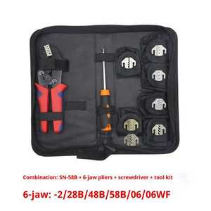 Kit d'outils de serrage <span class=keywords><strong>pour</strong></span> câblage SN-58B avec bornes <span class=keywords><strong>à</strong></span> ressort <span class=keywords><strong>à</strong></span> roue dentée, en acier <span class=keywords><strong>à</strong></span> haute teneur en carbone, <span class=keywords><strong>à</strong></span> sertissage <span class=keywords><strong>à</strong></span> froid, avec vis de serrage et étui souple, 6 pièces - Product Image 6