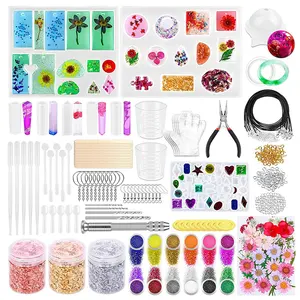 219 Pc Pcs Resin Kits für Anfänger mit Formen Key chain Coaster Resin Formen mit Seil & Ohr haken Set für DIY Craft Kit