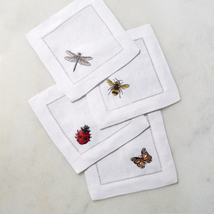Serviettes de cocktail en coton et lin brodées sur mesure en gros pour les acheteurs de services de location pour mariages et événements - Product Image 1