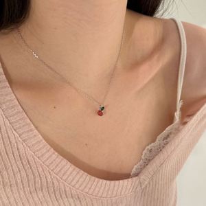 Collier Dylam Charm High Top Jewel en argent sterling 925 avec chaîne à maillons et pendentif fruit en zircone 5A - Product Image 4