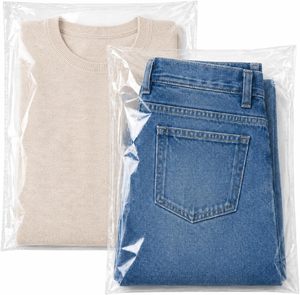 Sacs à glissière transparents en PE recyclables en gros, renforcés avec fermeture éclair, imprimés en héliogravure pour l'emballage de vêtements et l'expédition de t-shirts - Product Image 1