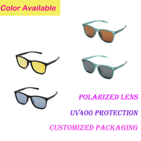 Lunettes de soleil polarisées confortables pour hommes et femmes, monture carrée intégrale, protection UV400, verres TAC PC légers, monture TR90