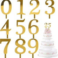 Décorations de gâteau en acrylique numérotées de 0 à 9 pour fêtes d'anniversaire