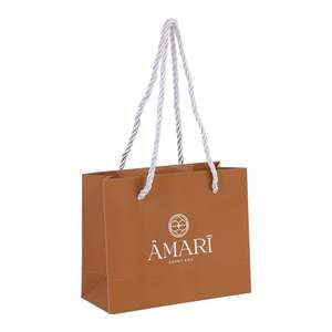 Custom Printed Logo Luxury Clothing Shop Packaging Cardboard Natural Style Paper Bag With Ribbon <b>Rope</b> - Product Image 3