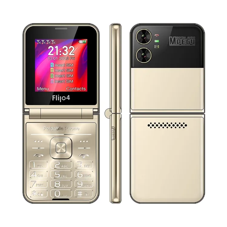 هاتف UNIWA F265 بتصميم قابل للطي بشاشة Mediatek MT6261D يدعم FM 4 SIM بطاقات 21 Keys