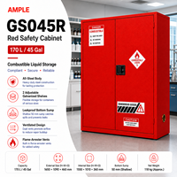Armoire de stockage de matériel de laboratoire 170L (45 gallons) rouge, armoire de sécurité pour produits inflammables à double porte pour atelier, fourniture OEM ODM