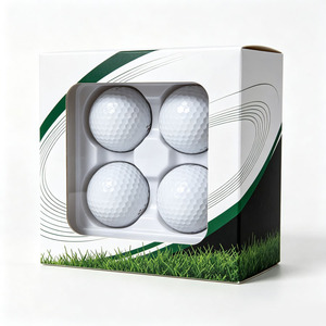 Rigid Paper Box With Clear <b>Window</b> For 4 Golf Balls Recyclable Packaging Gift Craft Use - Product Image 2