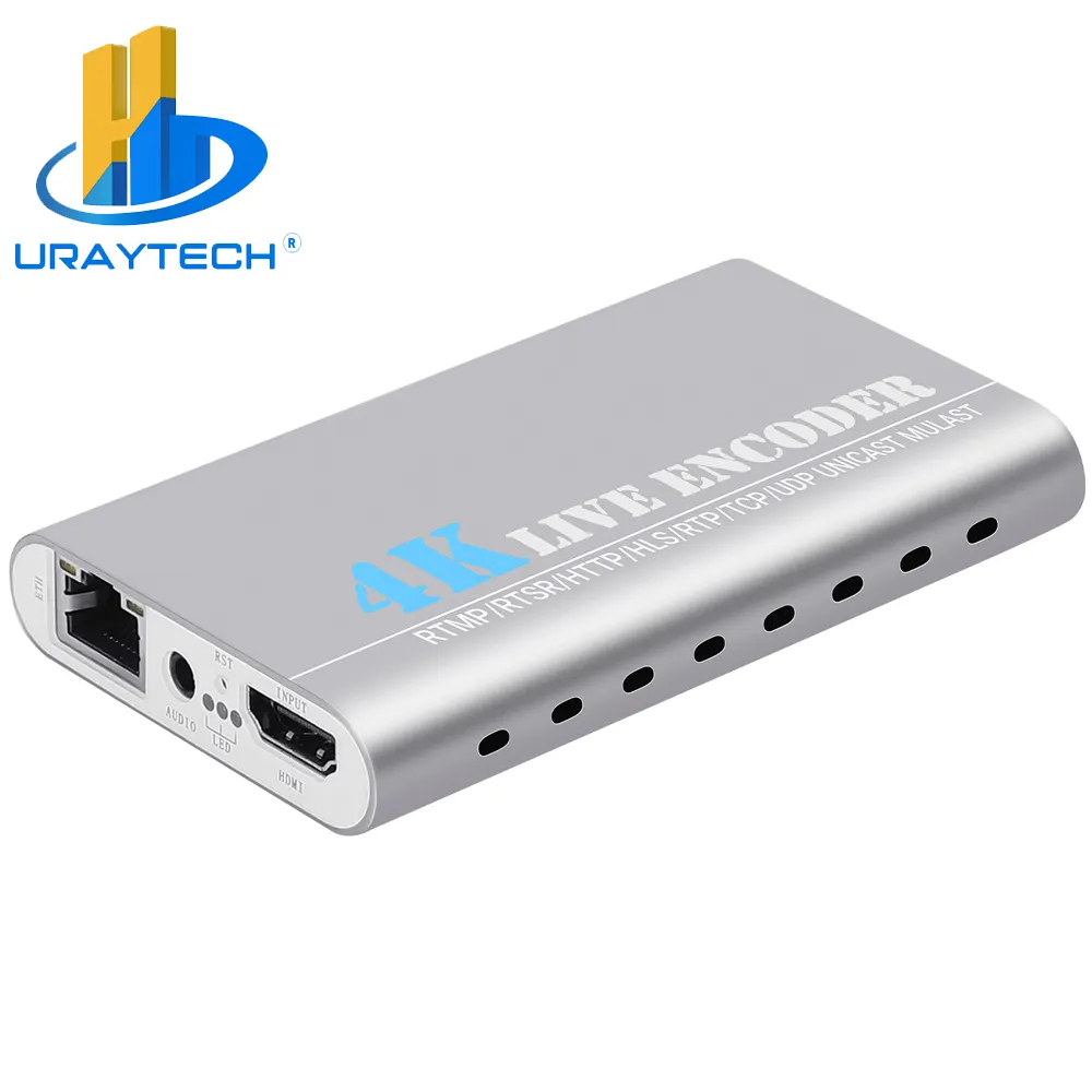 URay HEVC 4K Ultra HD HDMI เป็น IP ตัวเข้ารหัสวิดีโอ H.265 H.264 IPTV เข้ารหัสสตรีมมิ่งเข้ารหัสสด H265เซิร์ฟเวอร์