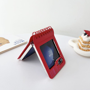 Thời Trang Hàn Quốc Đơn Giản Tím Hồng Dễ Thương Lịch Cuốn Sách Trường Hợp Đối Với Samsung Galaxy Z Flip3 Flip4 ZFlip5 ZFlip6 Chống Sốc Cover Quay Lại - Product Image 4