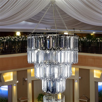 Lustre suspendu en métal et acrylique pour événements de mariage, salles de fête, restaurants et décoration de plafond - Vente en gros