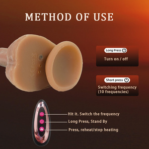 Vibratore Telecomandato in <span class=keywords><strong>Silicone</strong></span> Morbido, Dildo Riscaldante, Giocattolo Sessuale per Donne, Materiale in <span class=keywords><strong>Silicone</strong></span> Liquido - Product Image 2