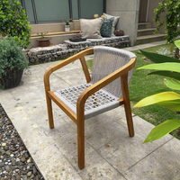 Chaise de jardin moderne résistante aux intempéries en corde et bois massif pour villa, école, ferme et hôpital