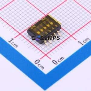 1.27-5P TPPT DIP Switch SMD Switch Flat Toggle, Groove Type Single Pole Single Throw 5 Gull Wing Type - Product Image 1