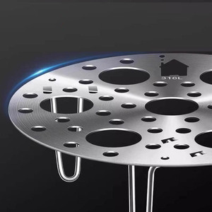 Nouveau support pliable en acier inoxydable pour cuiseur à œufs de cuisine avec poignées résistantes à la chaleur pour <span class=keywords><strong>accessoires</strong></span> de casserole - Product Image 2