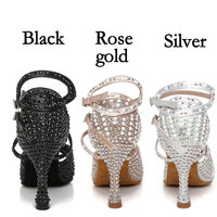 Chaussures de danse latine classiques personnalisées pour femmes nouvelle femme chaussures latines avec strass chaussures de danse Salsa