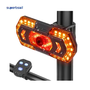 Superbsail Mountain Bicycle Turn Signal Light Lamp Wireless Remote Control Cycle Tail Warning Light USB Charging LED Light Bike