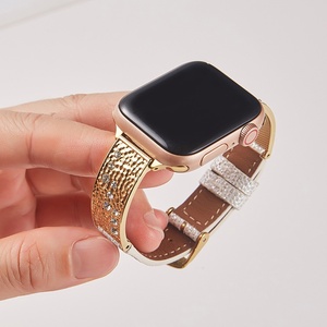 Bracelet en cuir Upro Luxury Meteor Hardware pour Apple Watch Series 11 10, bracelet fin et effilé pour iWatch 38-46 mm, bracelet pour femme - Product Image 3