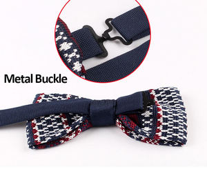 Banda elástica ajustable Hebilla de metal Estilo de punto Copo de nieve Navidad Niños Pre-atado Invierno Hombres Mariposa Navidad <span class=keywords><strong>Pajarita</strong></span> - Product Image 5