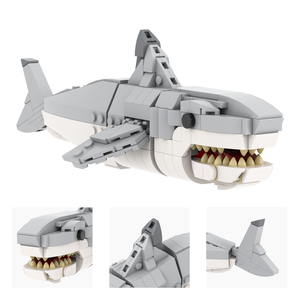 Jouets de construction MOC pour enfants, animaux de la ferme, requin blanc Carcharodon Carsharias, jouets de construction DIY, <span class=keywords><strong>MOC3041</strong></span> - Product Image 5