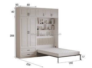 Muebles Compactos y Ahorradores de Espacio Personalizables y Económicos, Cama Plegable de Madera Resistente con Armario para Apartamentos Pequeños y Hoteles - Product Image 6