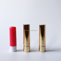 Étui à rouge à lèvres doré vide, mince, de luxe, rechargeable, pour baume à lèvres, avec logo personnalisé, emballage cosmétique rond