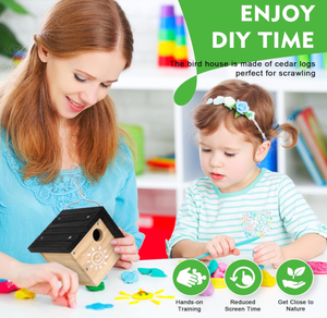 Aanpasbare <span class=keywords><strong>Diy</strong></span> Onafgewerkte Klassieke Stijl Houten Vogel Huizen Voor Buiten Hangend Winterkoninkje Nestelen Natuurlijke Houtafwerking - Product Image 3