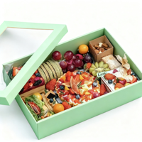Vente en gros de grande boîte à lunch Furit snack glacière boîte de pique-nique de plage en papier kraft pour camping avec fenêtre en PVC