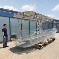 Bateau de tourisme transparent de grande taille pour 16 personnes, coque transparente, avec échelle et auvent, pour les zones panoramiques et les parcs marins