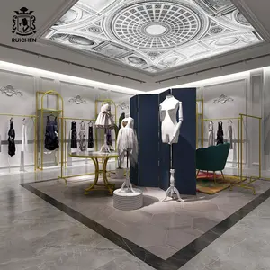 Retail Winkel Decoratie Showcase Meubels Custom Interieur Display Idealen Kledingstuk Kleding Rek Voor Winkel