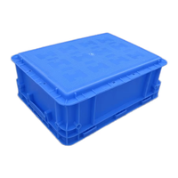 Boîte de rangement inclinée en plastique bleu gris de fabrication OEM, taille 300*200*150mm avec couvercle pour l'utilisation en entrepôt et en logistique, caisse